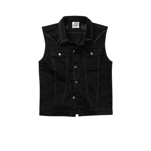post malone x h-d studded horsepower slim fit denim vest