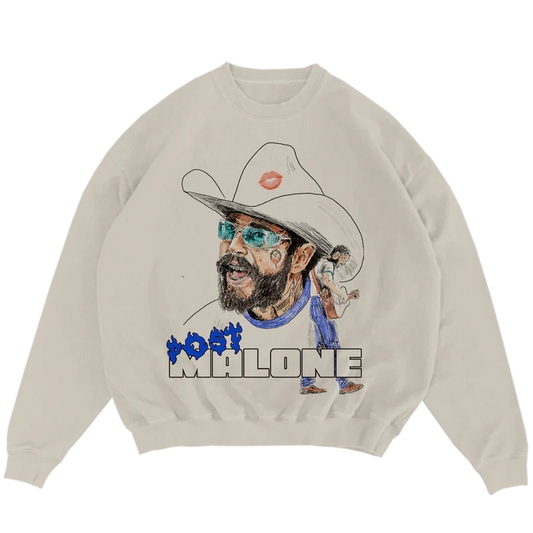 Post Malone Blue Flame Crewneck